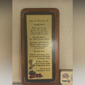 Country kitchen “how to preserve your husband” wooden plaque